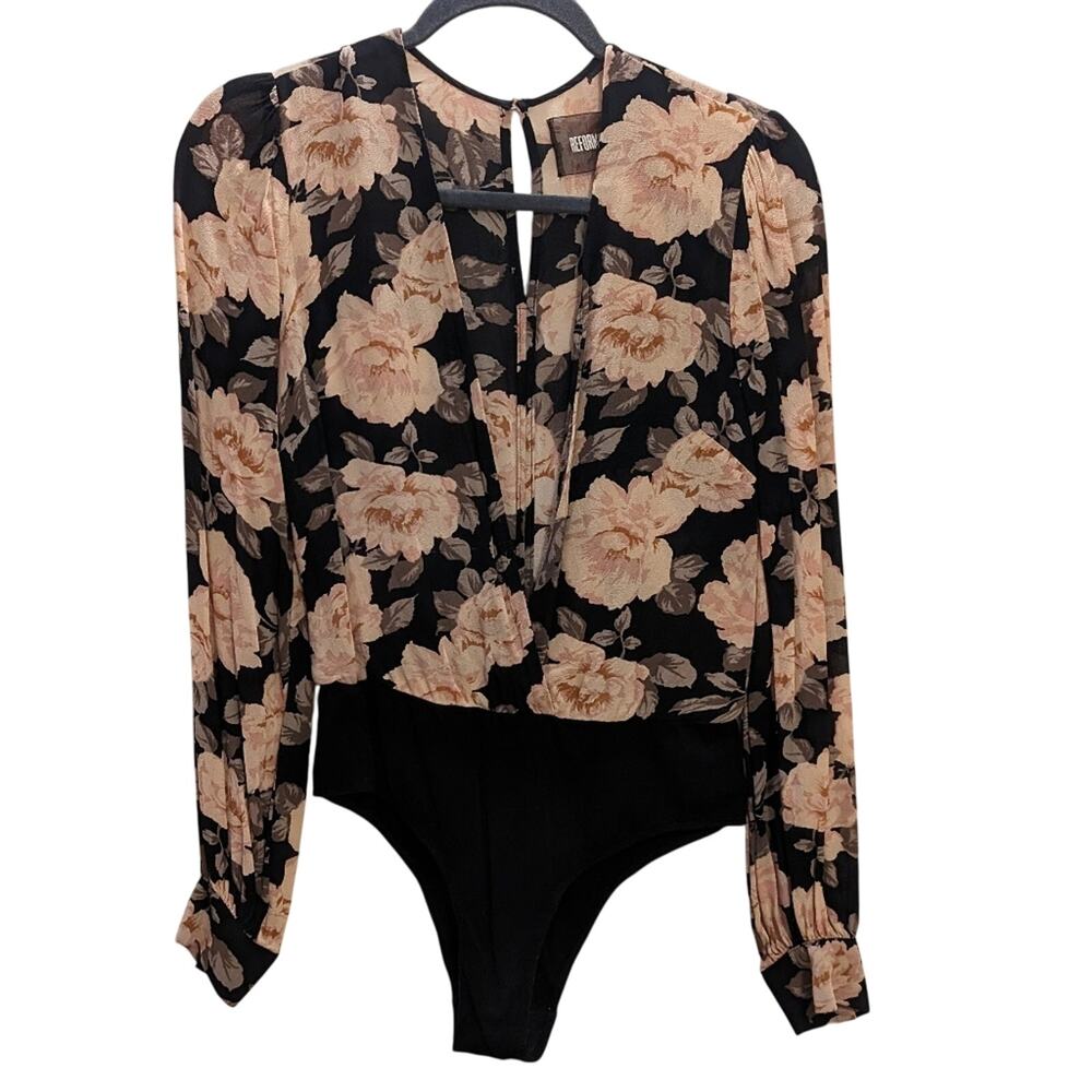 Reformation Deep V Neck Viscose Bodysuit